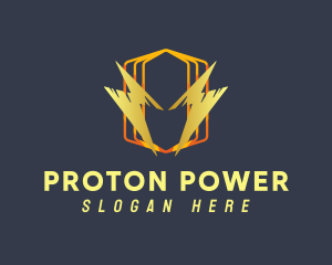 Hexagon Lightning Power logo design