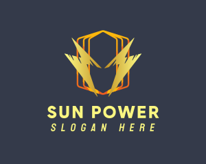 Hexagon Lightning Power logo design