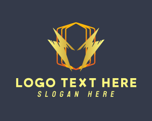 Power - Hexagon Lightning Power logo design