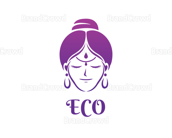 Indian Woman Meditation Logo