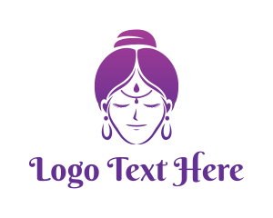 Relaxation - Indian Woman Meditation logo design