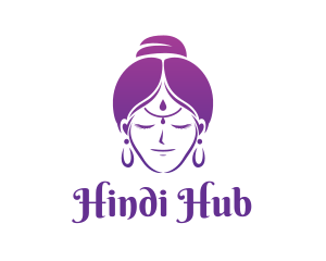 Indian Woman Meditation logo design