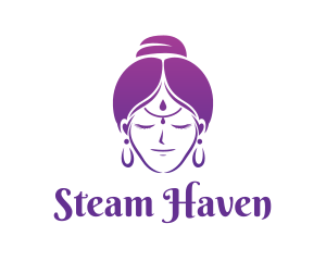 Sauna - Indian Woman Meditation logo design