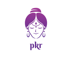 Indian Woman Meditation logo design