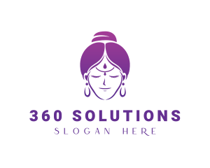 Indian Woman Meditation logo design