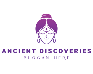 Indian Woman Meditation logo design