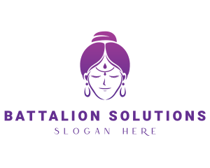 Indian Woman Meditation logo design