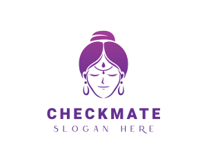 Indian Woman Meditation logo design