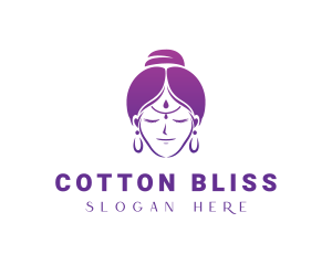 Indian Woman Meditation logo design