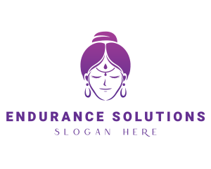 Indian Woman Meditation logo design