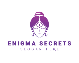 Indian Woman Meditation logo design