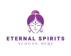 Indian Woman Meditation logo design