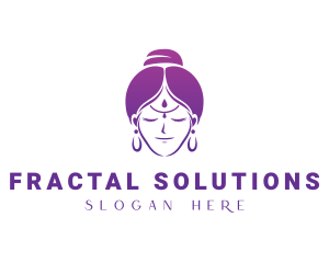 Indian Woman Meditation logo design