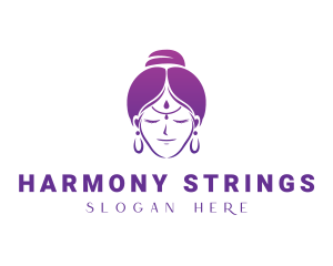 Indian Woman Meditation logo design