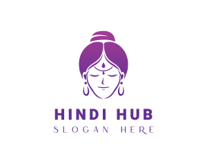 Indian Woman Meditation logo design