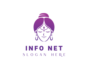 Indian Woman Meditation logo design