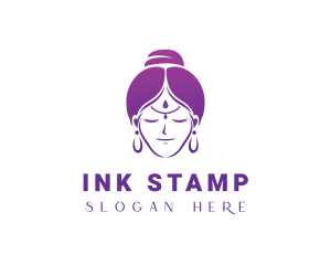 Indian Woman Meditation logo design