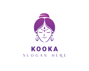 Indian Woman Meditation logo design