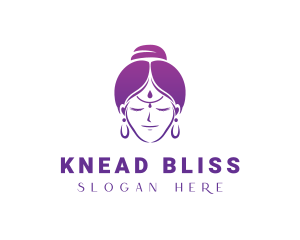 Indian Woman Meditation logo design