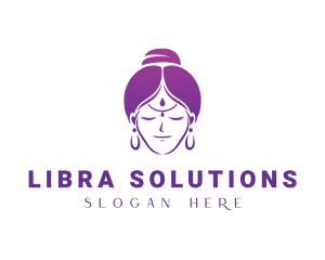 Indian Woman Meditation logo design