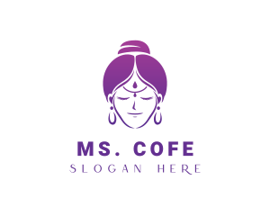 Indian Woman Meditation logo design