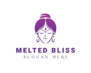 Indian Woman Meditation logo design