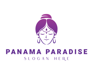 Indian Woman Meditation logo design