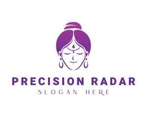 Indian Woman Meditation logo design