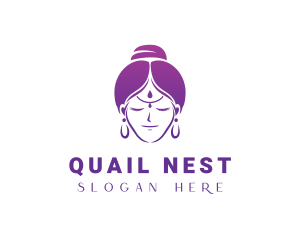 Indian Woman Meditation logo design