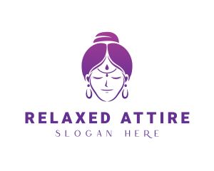 Indian Woman Meditation logo design