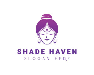 Indian Woman Meditation logo design