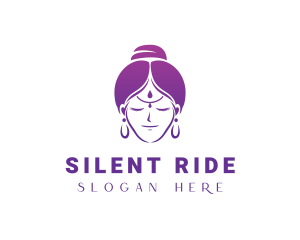 Indian Woman Meditation logo design