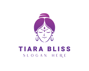 Indian Woman Meditation logo design