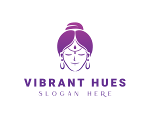 Indian Woman Meditation logo design