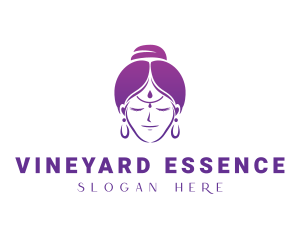 Indian Woman Meditation logo design