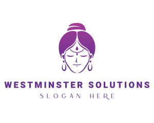 Indian Woman Meditation logo design