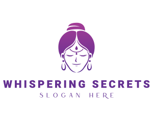 Indian Woman Meditation logo design