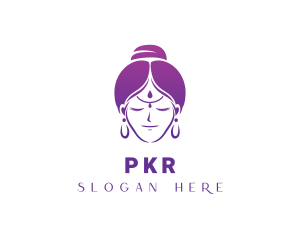 Indian Woman Meditation logo design