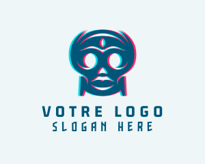 Streamer - Digital Glitch Alien logo design