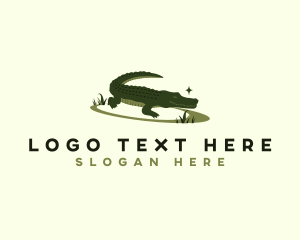 Pond - Nature Jungle Crocodile logo design