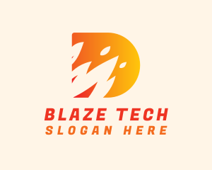 Blaze - Blazing Fire Letter D logo design