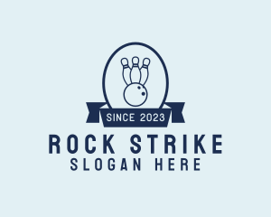 Bowling Strike Banner logo design