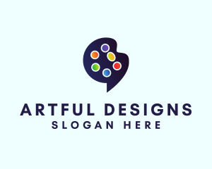 Chat Artist Palette logo design