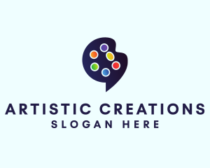 Chat Artist Palette logo design