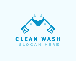 House Pressure Washer Cleaning logo design