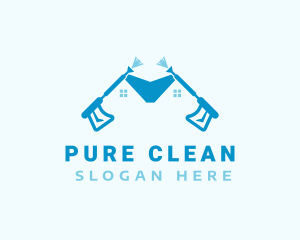 House Pressure Washer Cleaning logo design