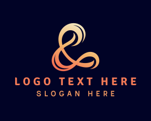 Orange - Stylish Script Ampersand logo design