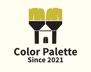 Coloring - House Paint Brush logo design
