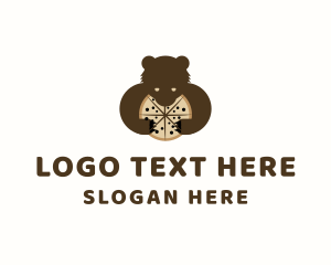 Food - Pizza Grizzly Bear logo design