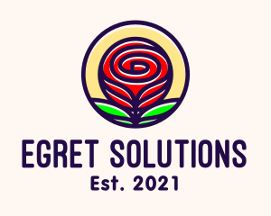 Red Rose Flower logo design